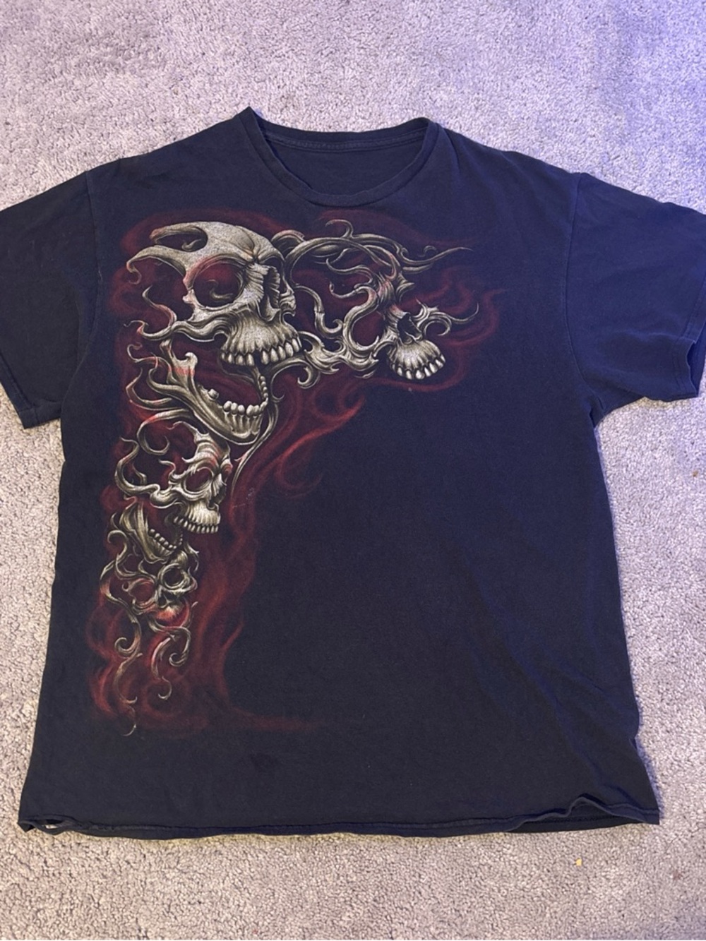 Black Graphic Skull Short-Sleeve Men's Tee
